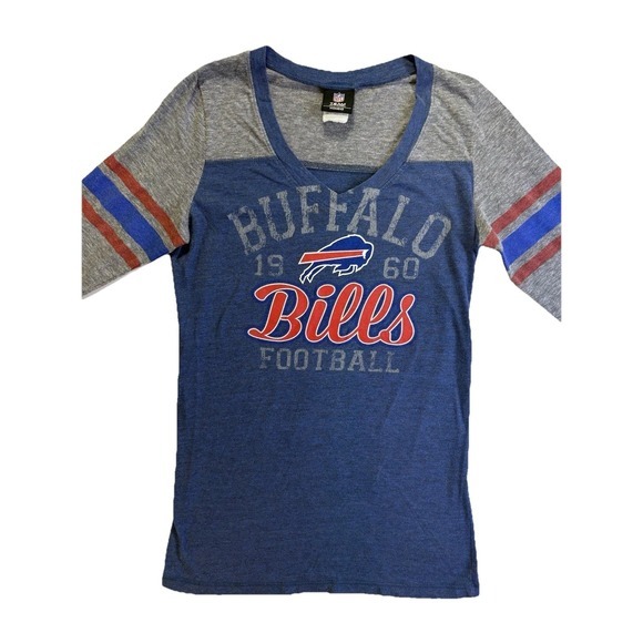 NFL Tops - Buffalo Bills NFL Women's Long Sleeve T-Shirt‎ Size M Blue Red Gray